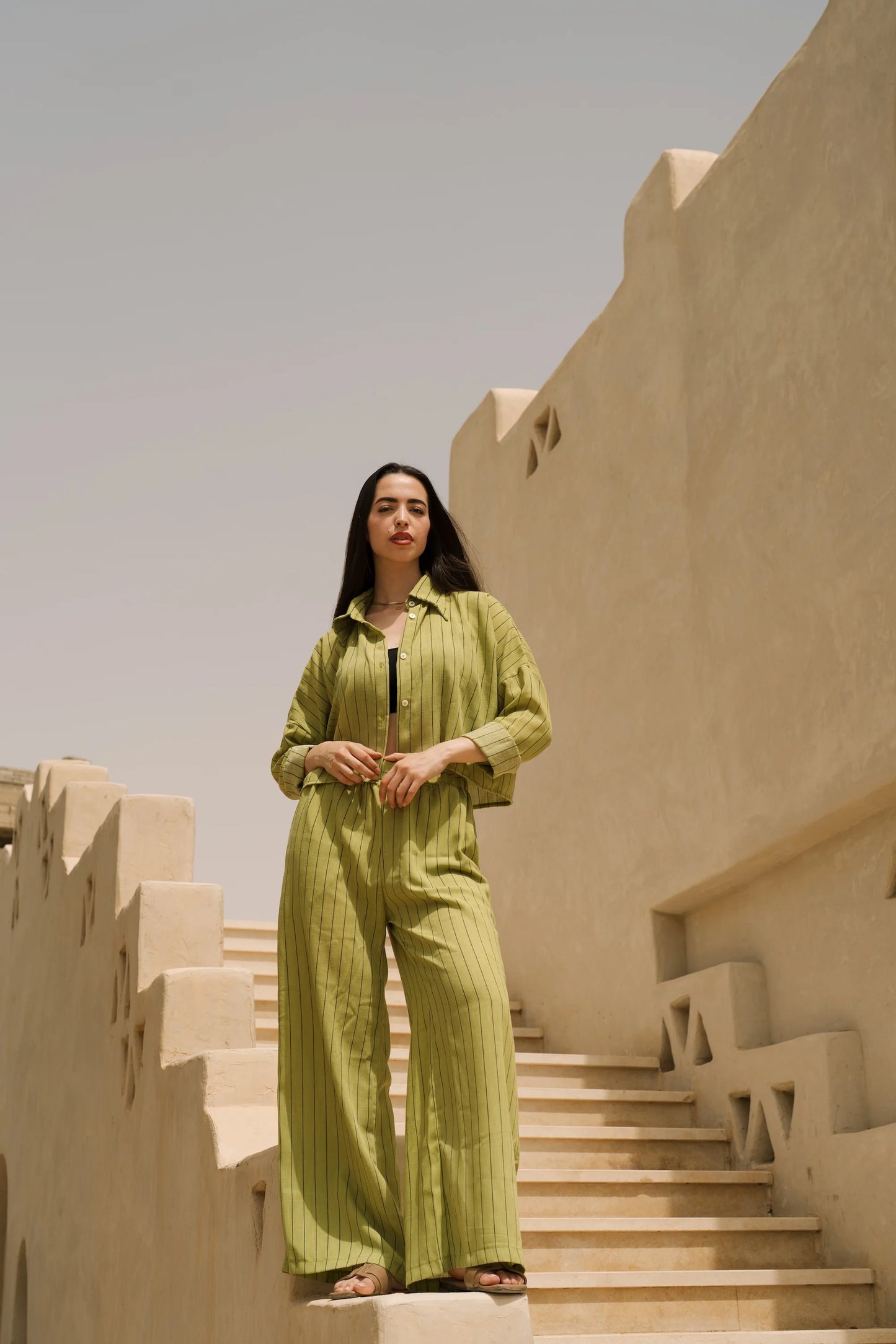 Striped linen set - Honna