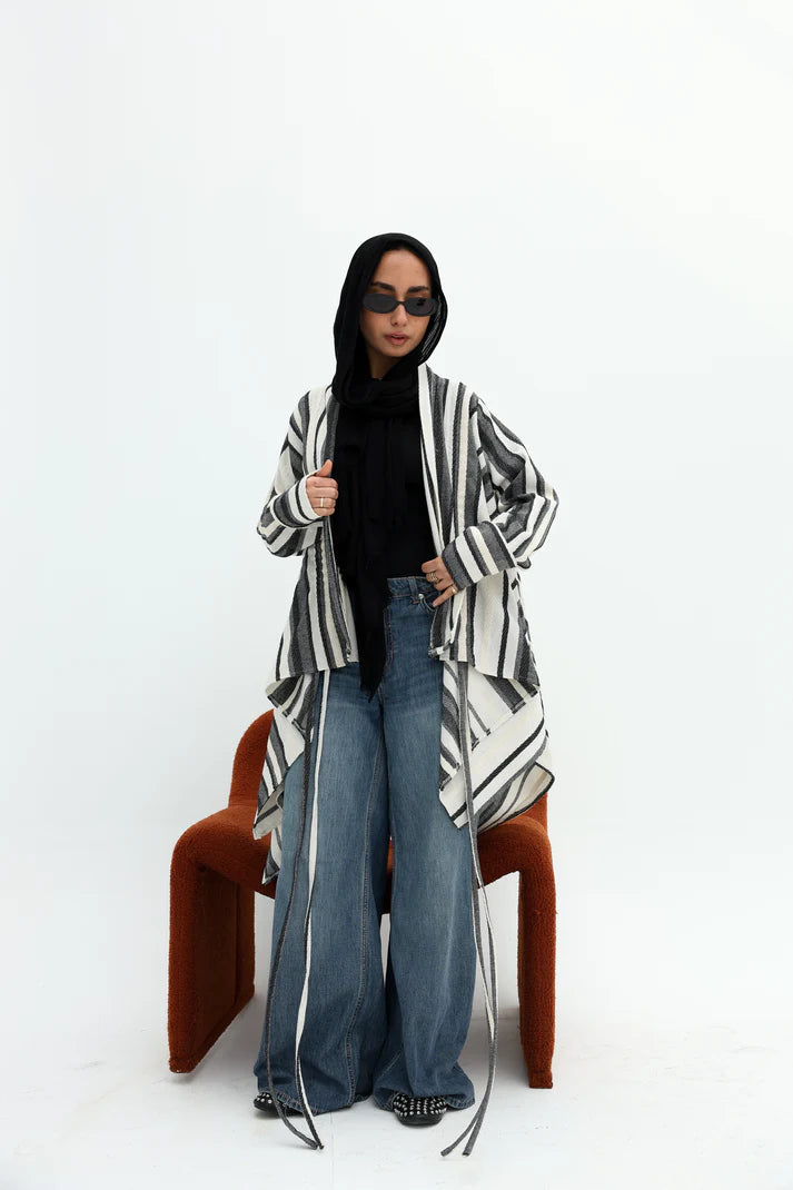 Stripped linen Cardigen - Yasofia