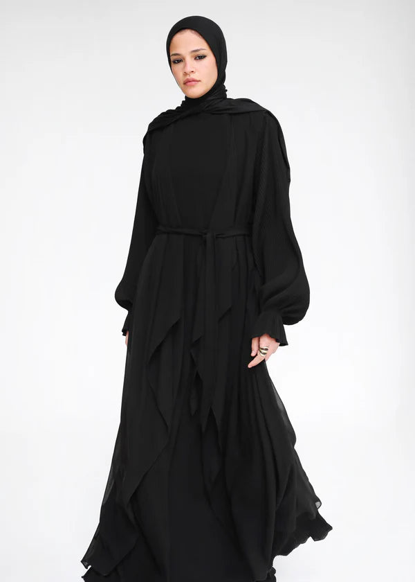 The chiffon cardigan abaya set - Modesty Abaya