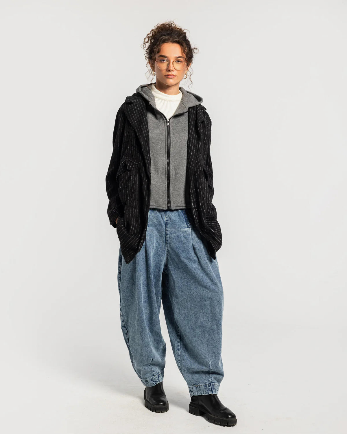 Hooded Wool Coat - Theyab