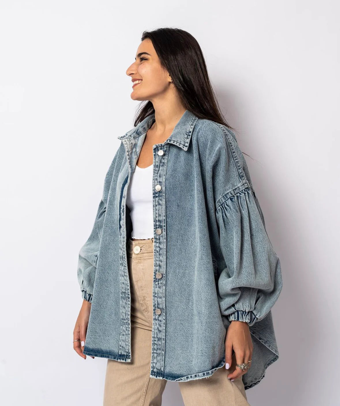 Puffy Denim Jacket - Theyab