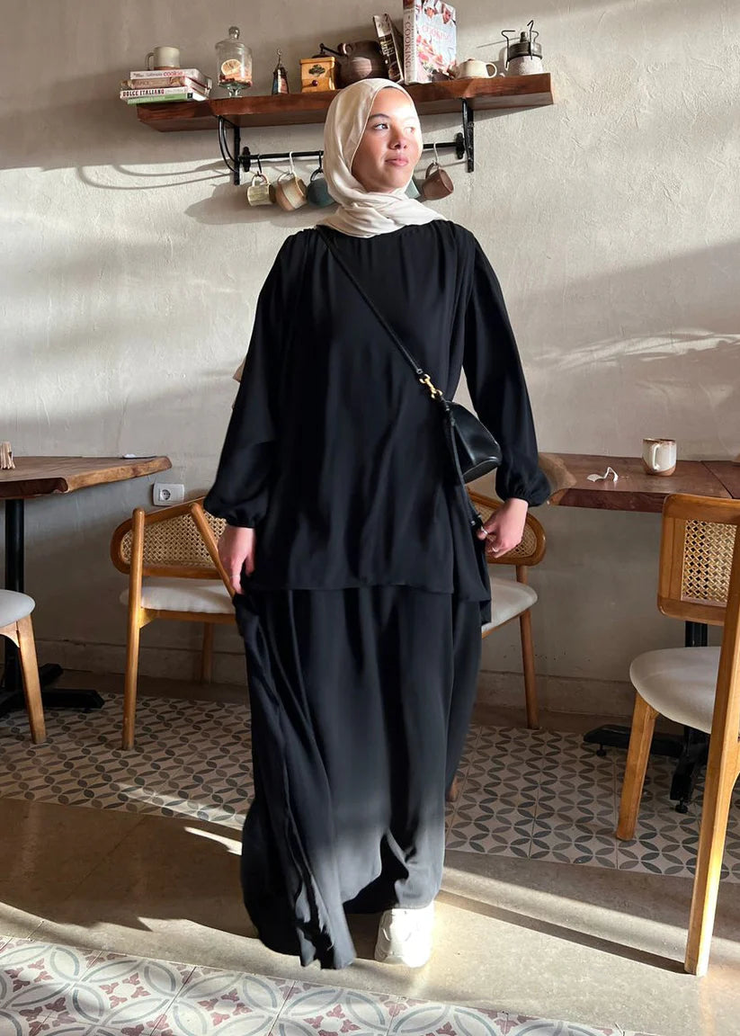 Highlow solid abaya - Modesty