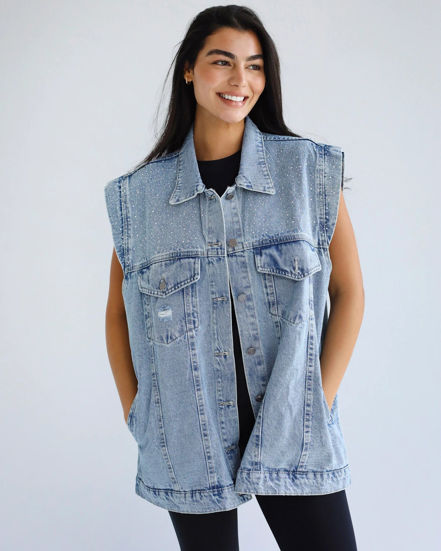 Bling Denim Vest Adults - Tamaa