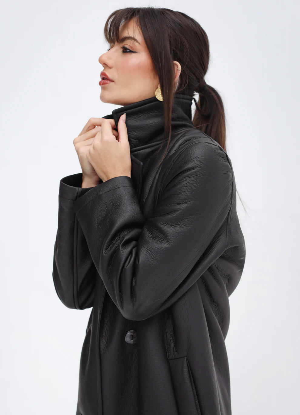 Head turner faux leather coat - Amalia