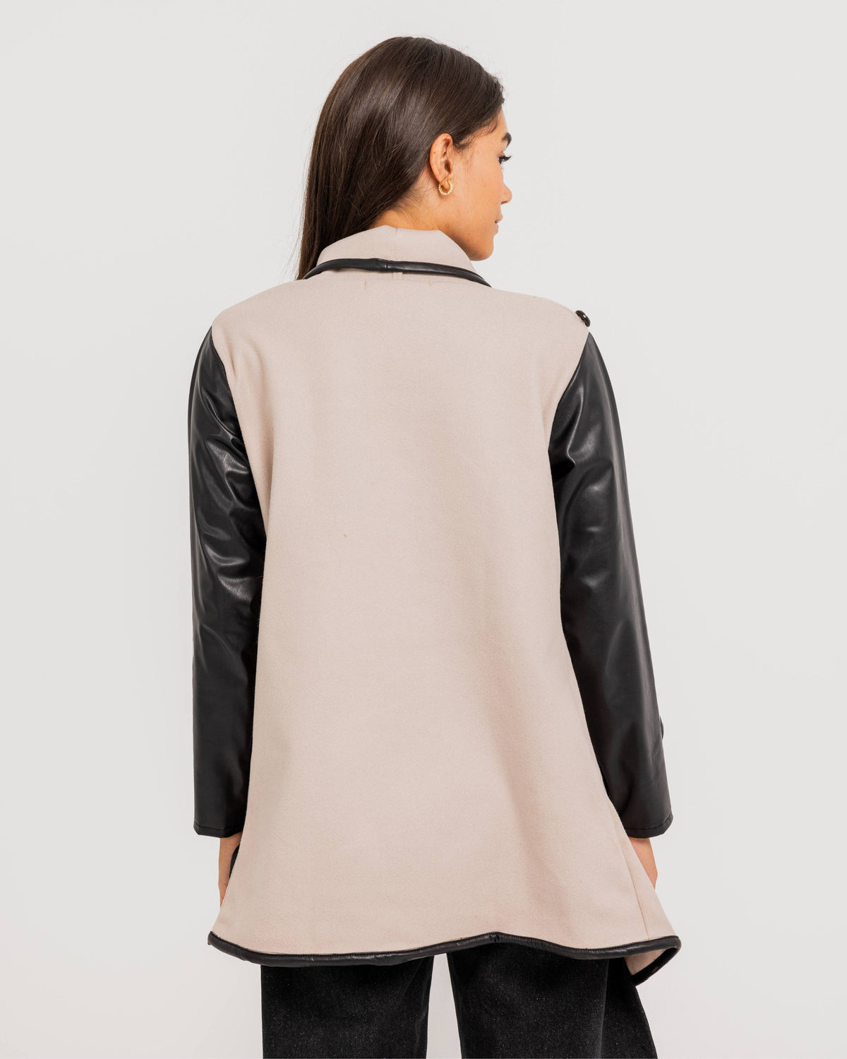 Leather sleeve coat - Theyab