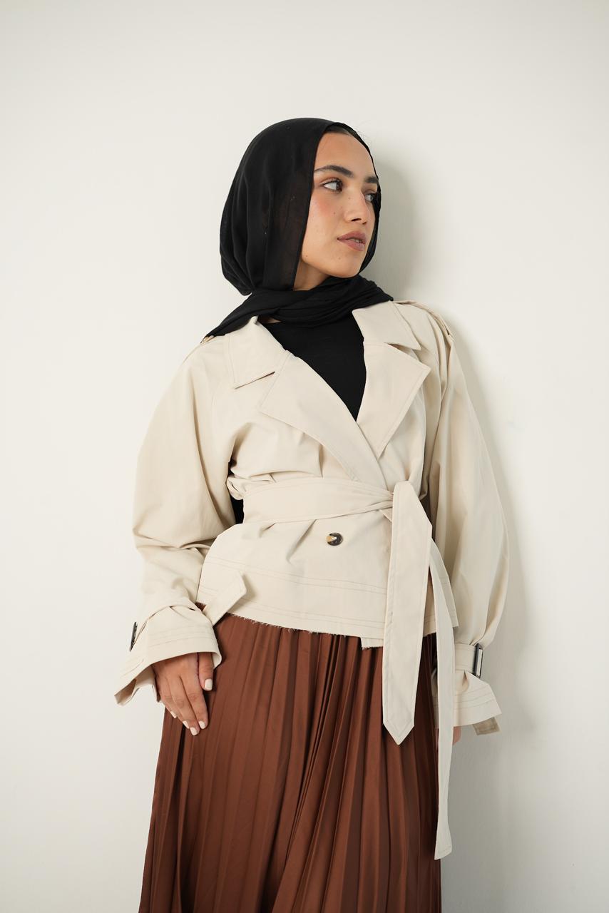 Trench Coat Cropped - Double Anne