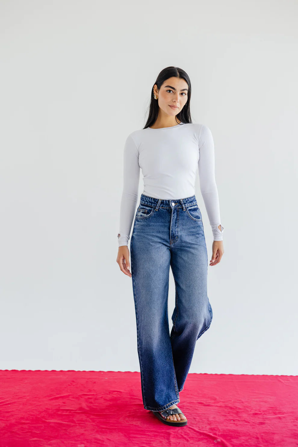 wide leg high waist jeans - Amalia