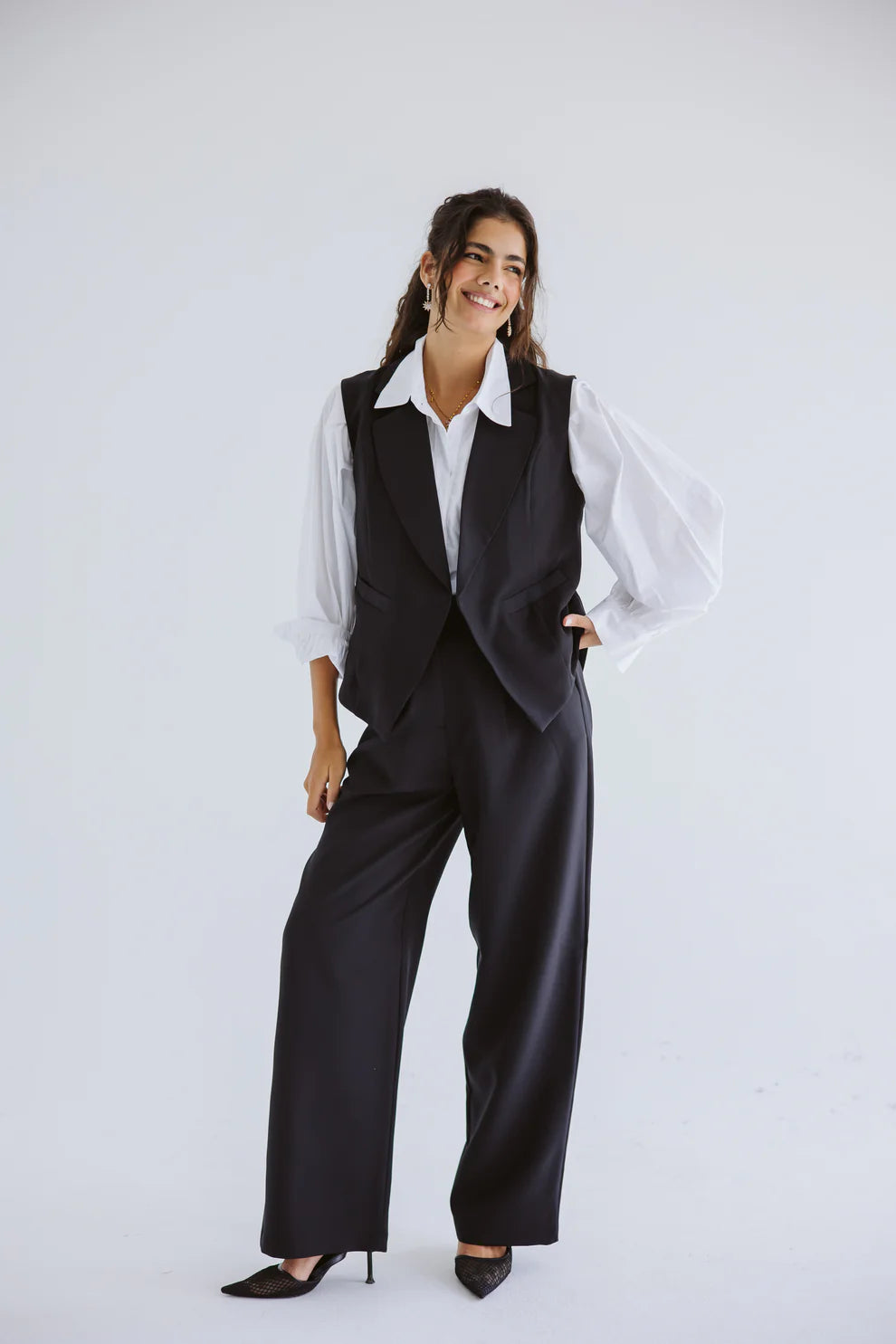 Tailored waistcoat black - Amalia