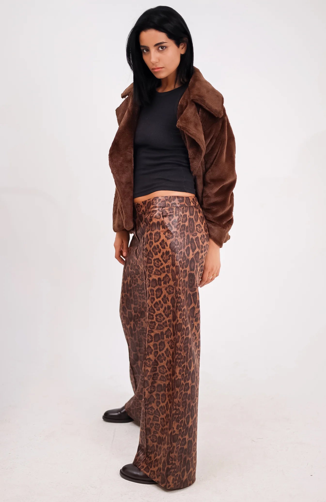 Leopard leather pants - Jeno
