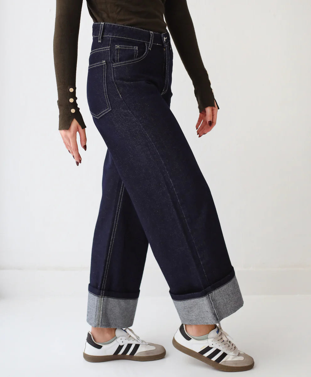 Fold up wide leg pants - Amalia