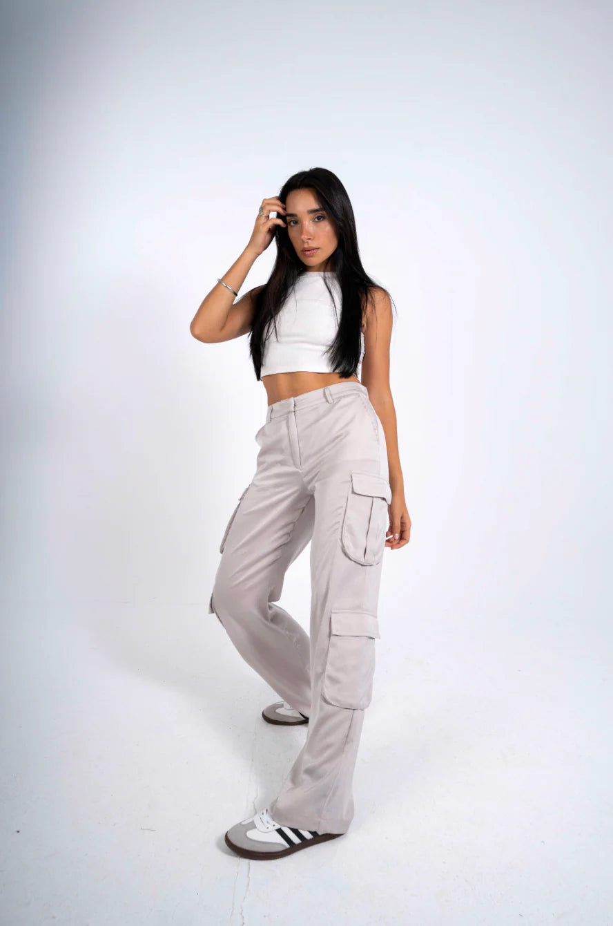 Statement satin cargo pants - Be empire