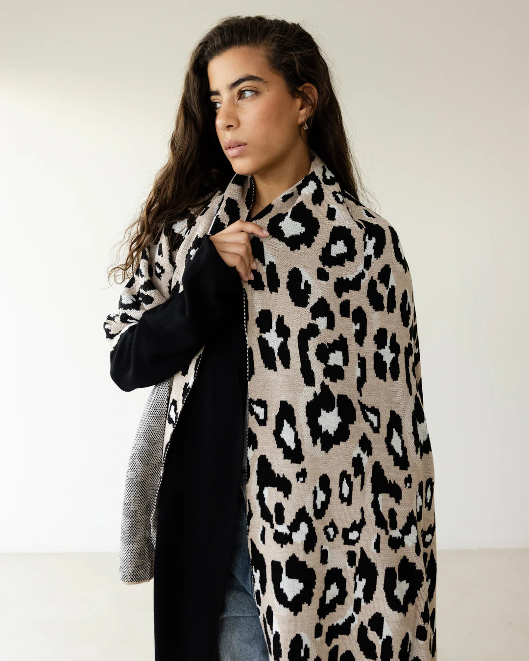 Leopard-knit-scarf - Ascia