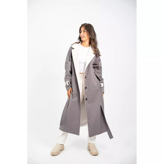 2 colors trench coat grey