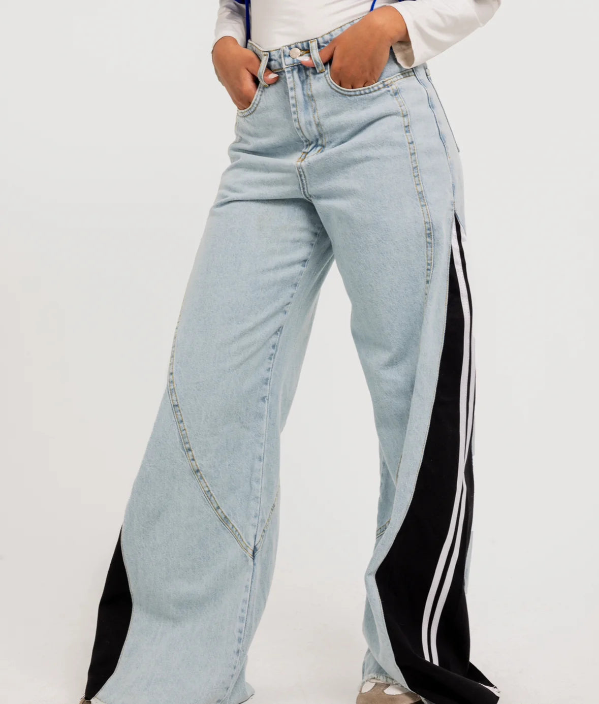 Lined Denim Pants - Theyab