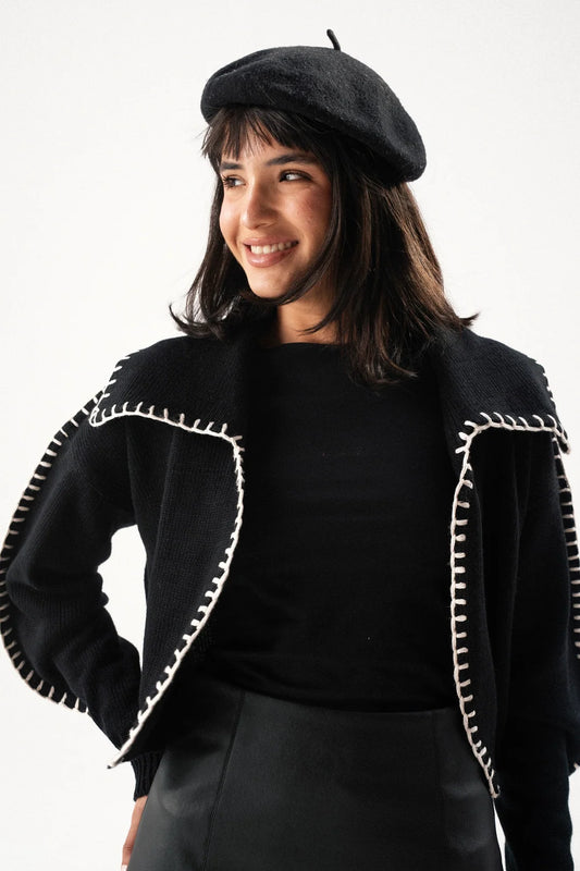 sand-Stitched Knit Jacket-Taj Sisters