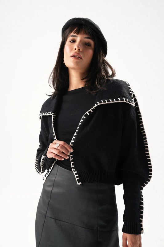 sand-Stitched Knit Jacket-Taj Sisters