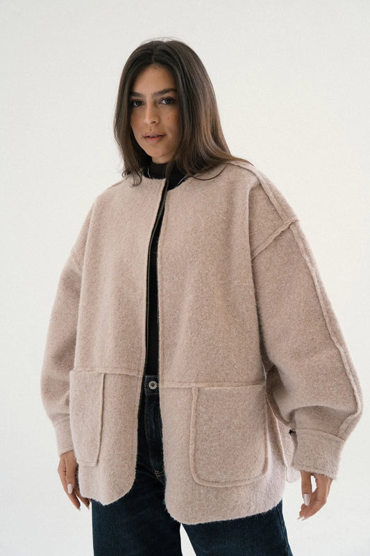 Brushed Fabric Jacket-Taj Sisters