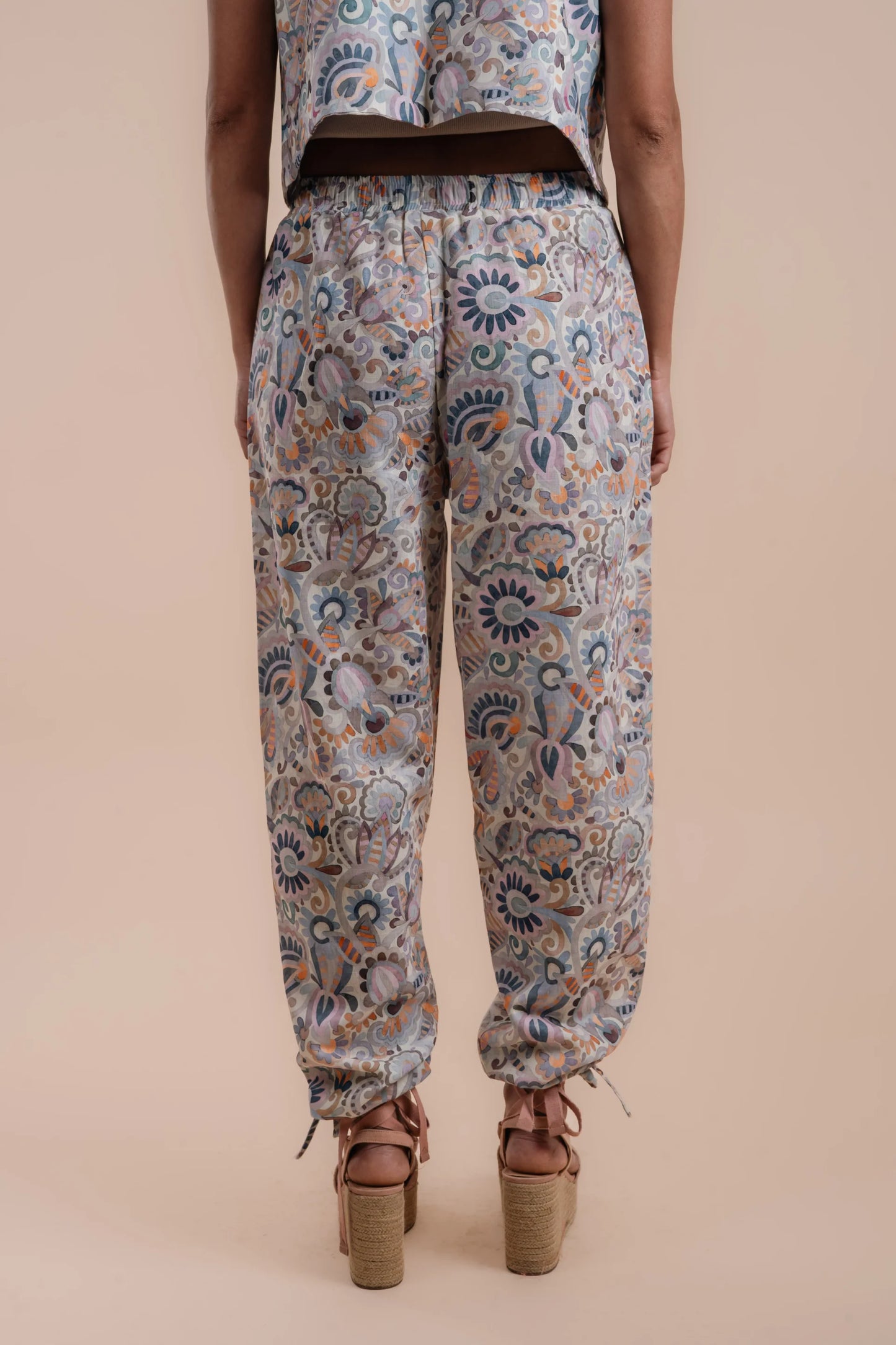 Floral print Pants + Vest Set -Nahla el alfy