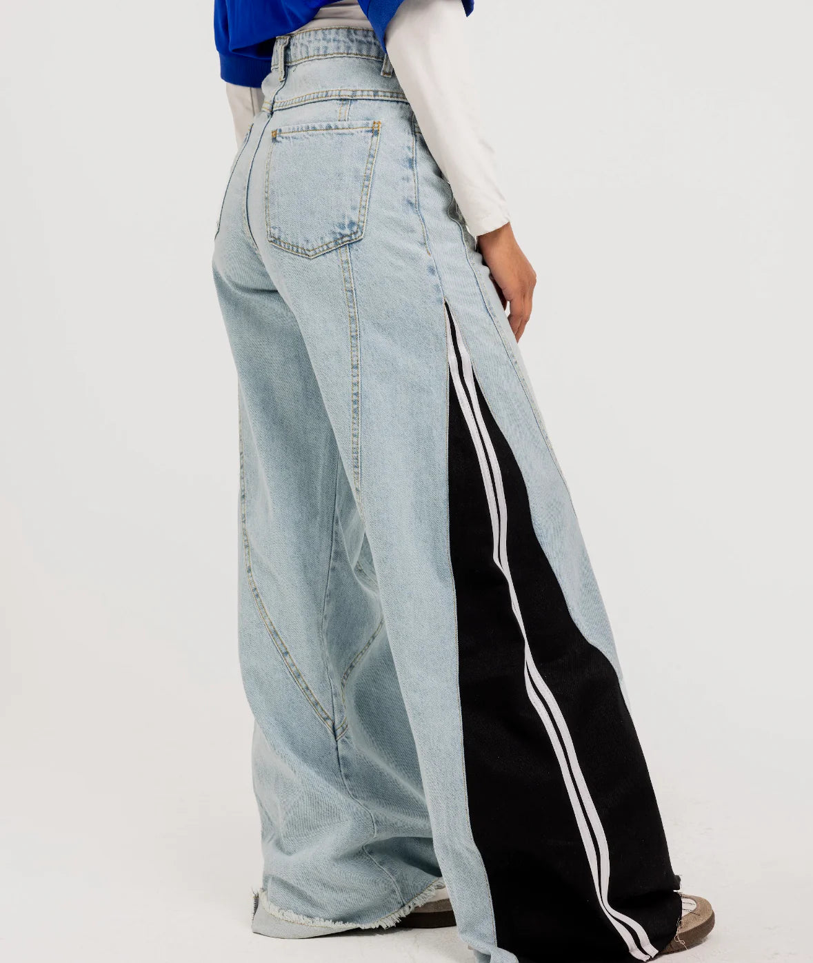 Lined Denim Pants - Theyab