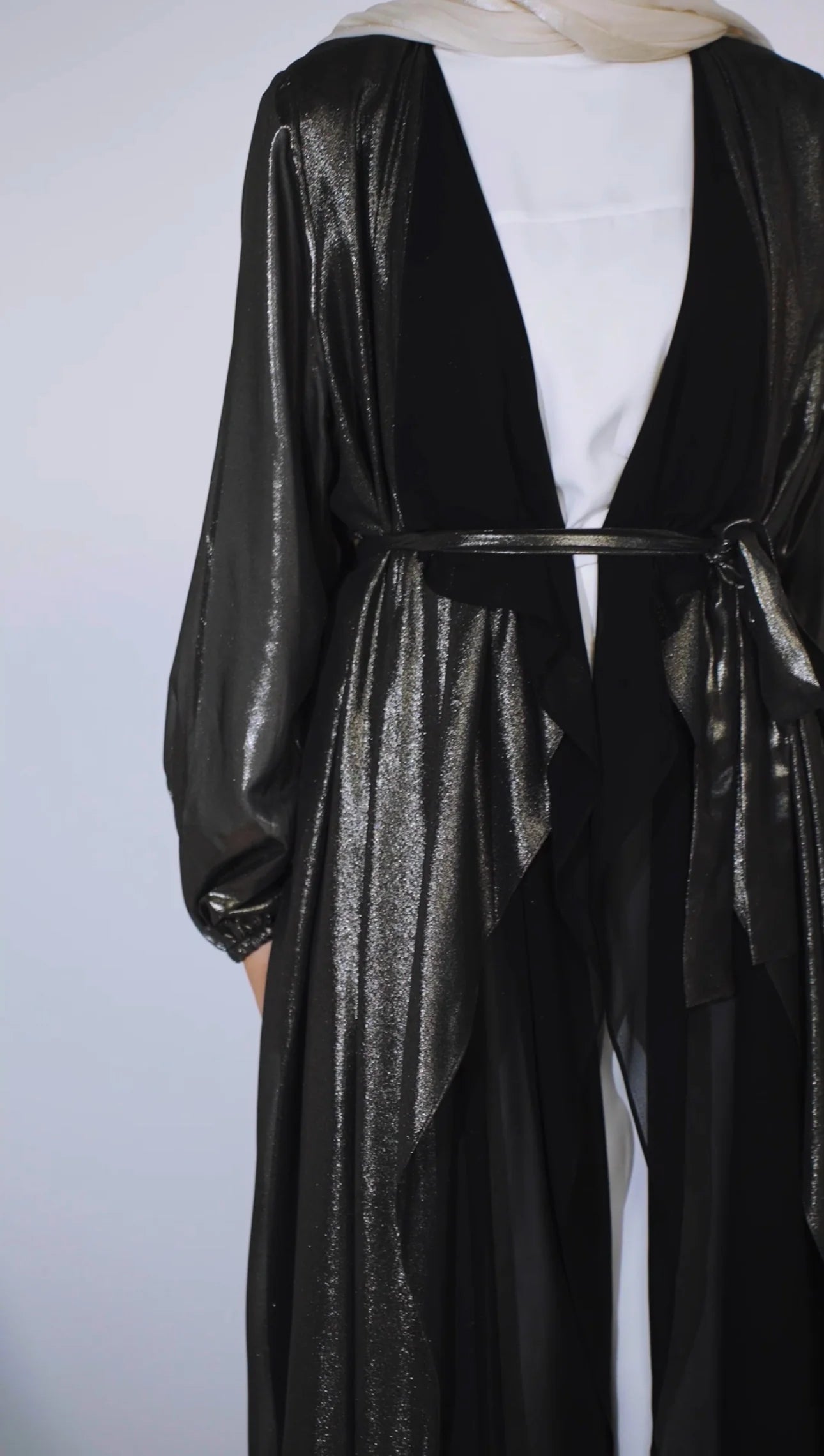 Sliver Trench with beaded Sleeves - Hazie