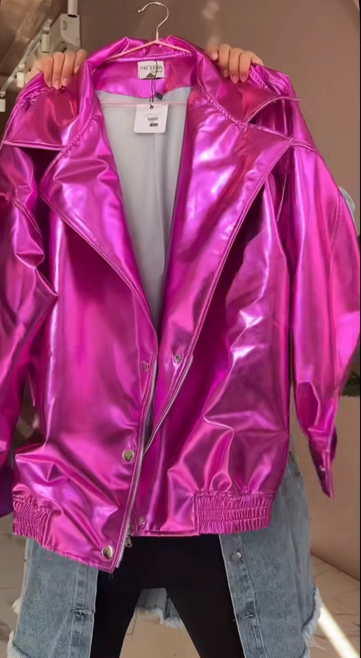 metalic jacket hot pink