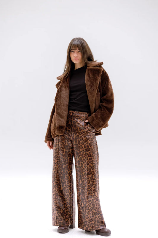 leopard leather pants - Jeno