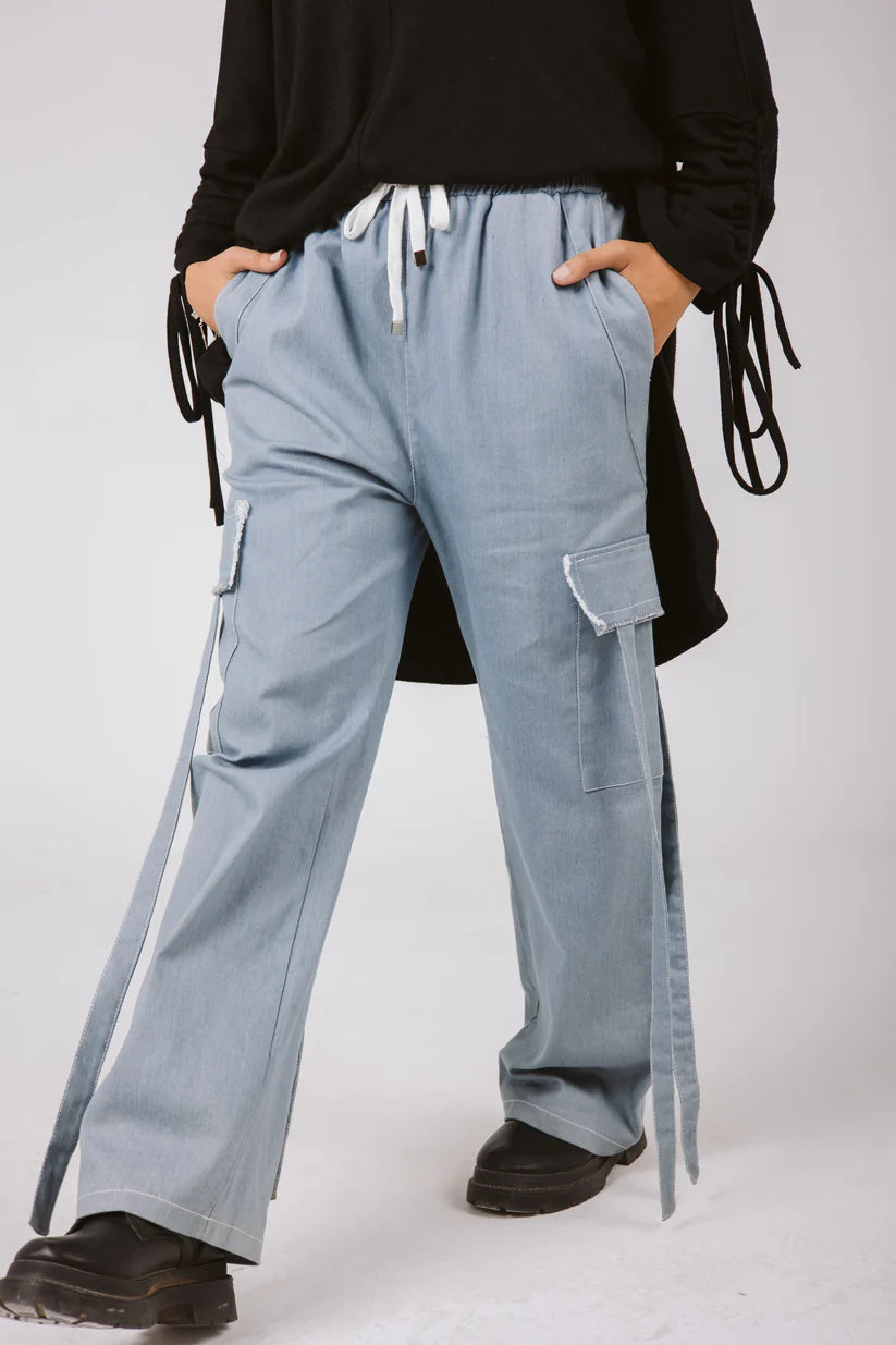 Cargo denim pants - Taji designs