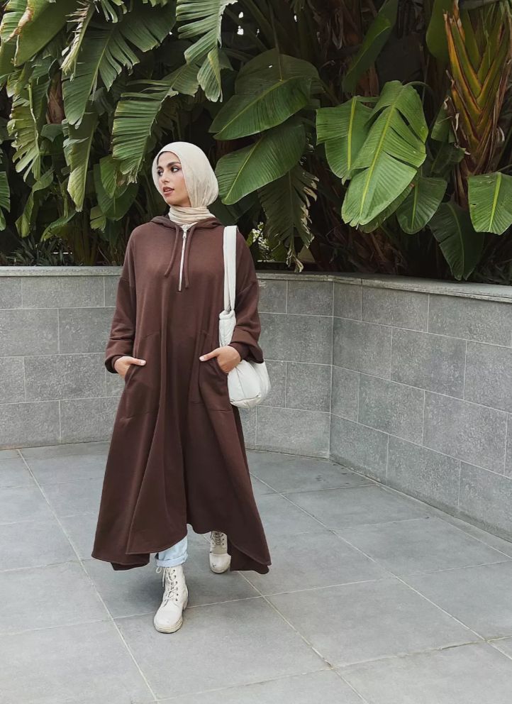 Melton hoodie dress - Modesty Abaya
