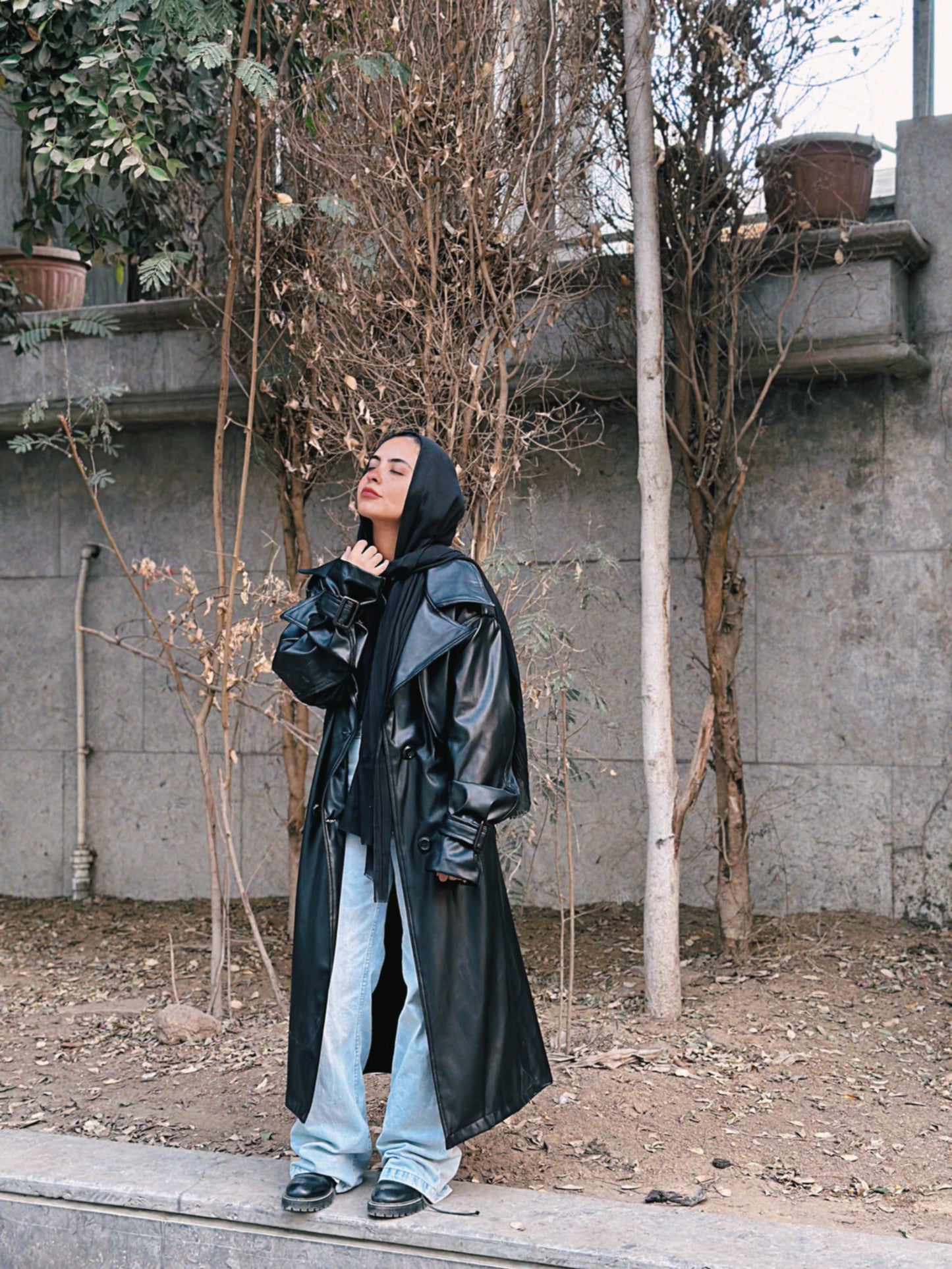 Leather trench coat - Wajad