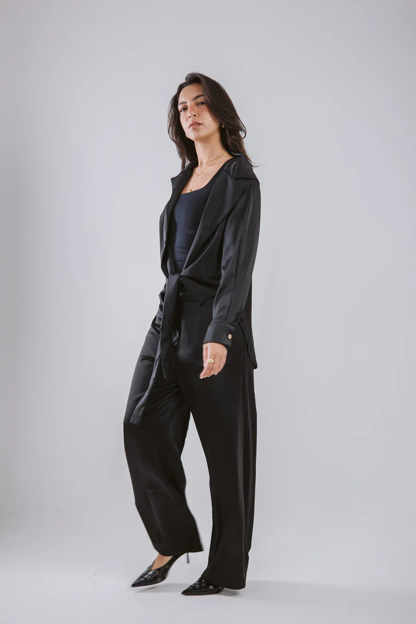 Wrap Satin Set - Maison Taj