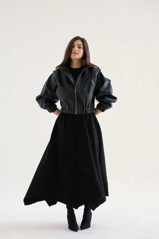 Leather Bomber Jacket - Taj Sisters