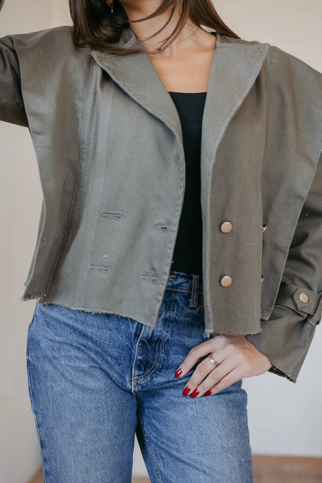 Cropped Bold Shoulders Jacket - Taj Sisters