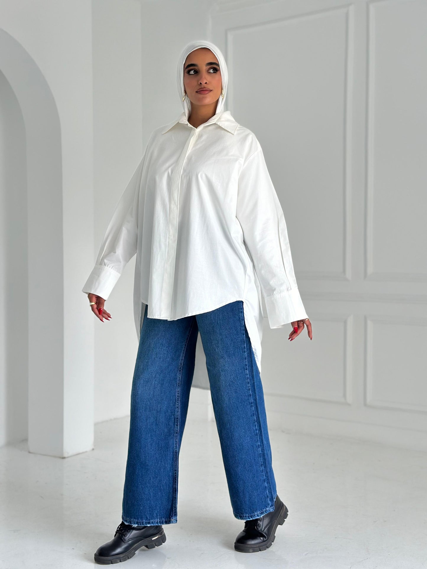 Basic white shirt Wi-08 Chiffon