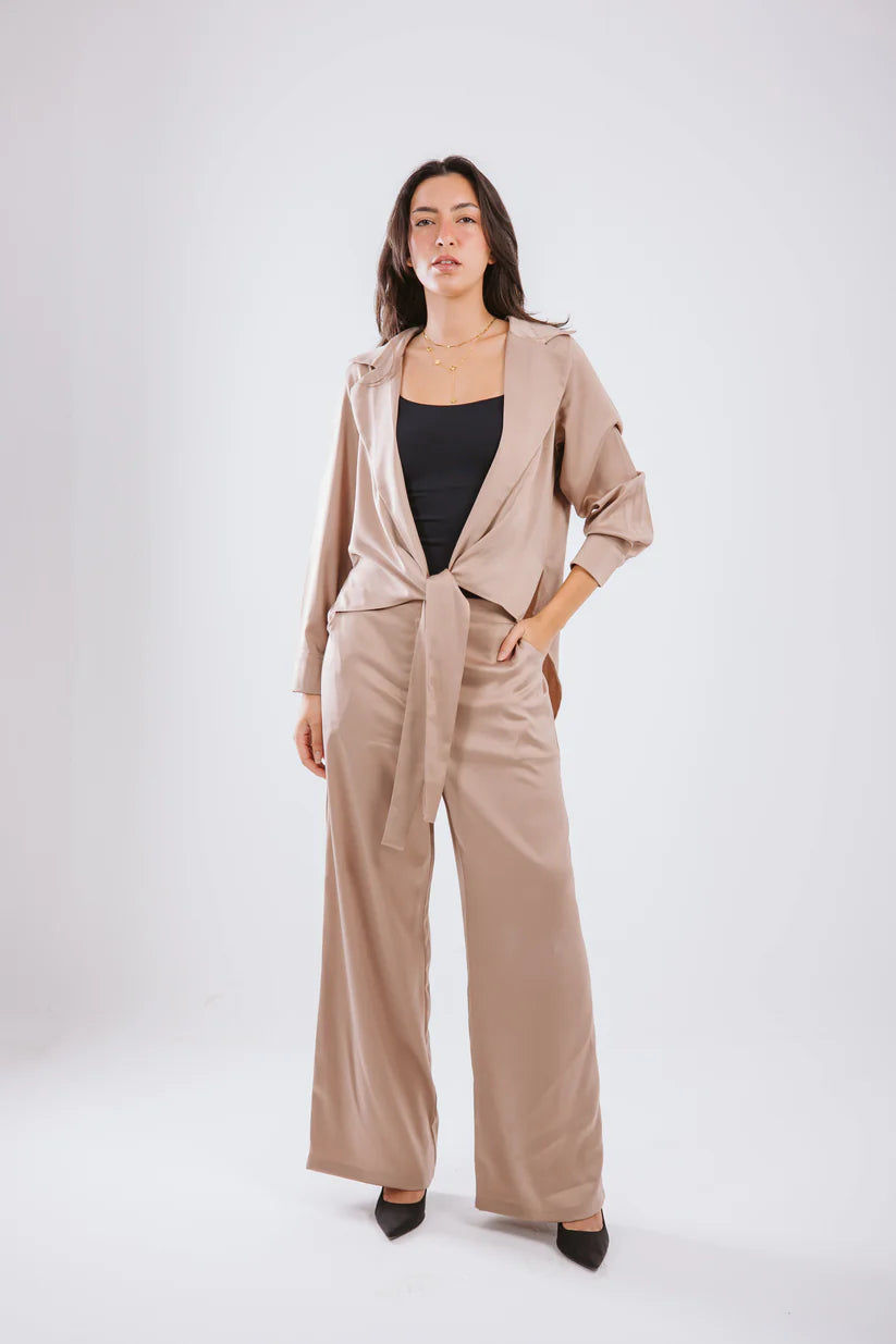 Wrap Satin Set - Maison Taj
