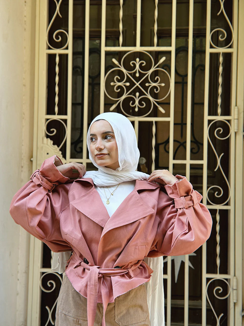 Cropped trench jacket - Wajad