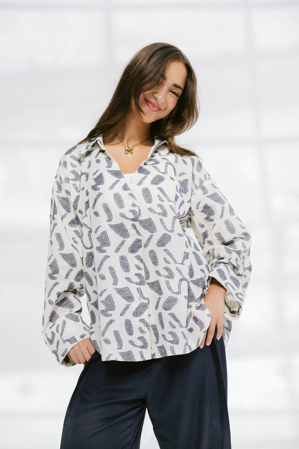 The beach breeze shirt - Peach and mint