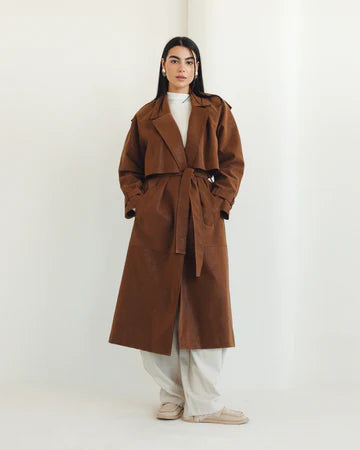 Luxe leather coat - Nawara