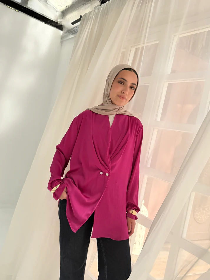 Satin pink jacket - Yasofia