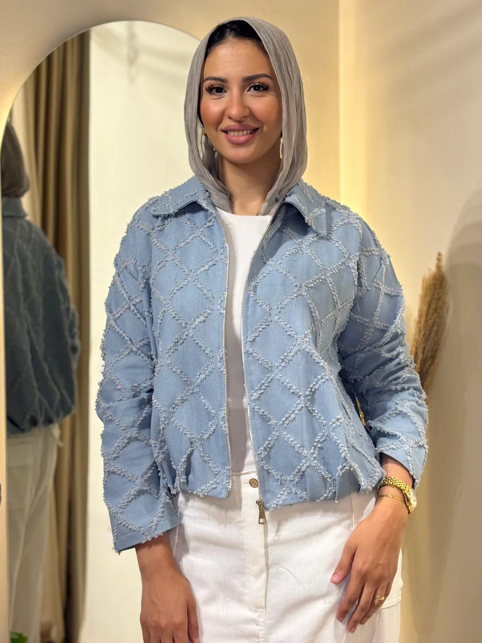 Textured denim jacket - Jeno