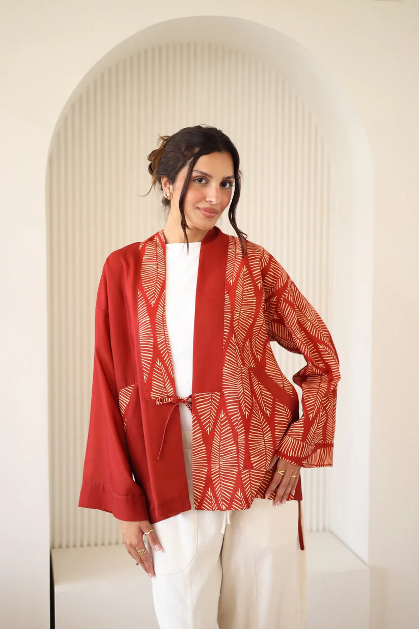 Printed linen kimono - Sirius