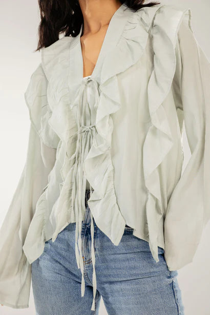 S-CH58 BREEZY RUFFLE CARDIGEN - AED