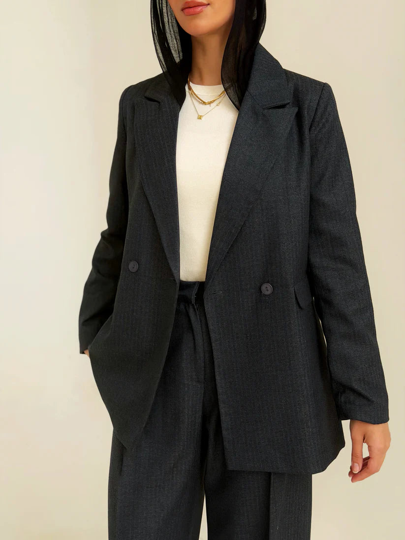 The tailored striped relaxed blazer - Nk designs