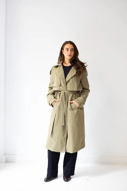 Classic edit trench coat - Peach and mint