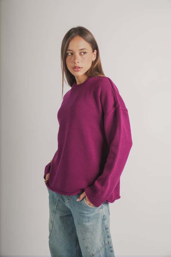 Knit plain sweater - CAJ