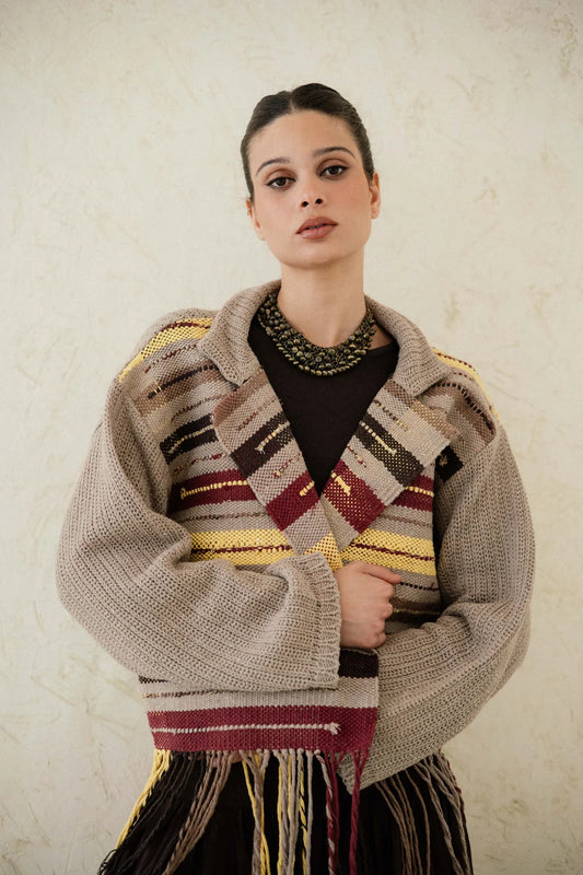 Fringed Panel Jacket-Taj Sisters