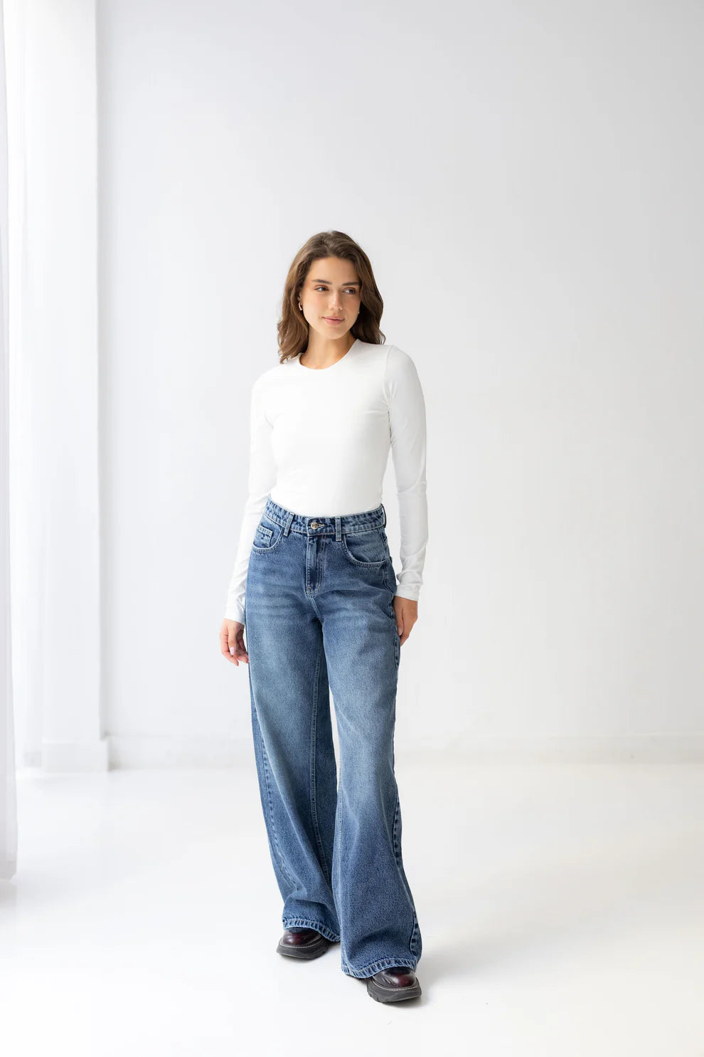 Wide flow denim pants - Wajad