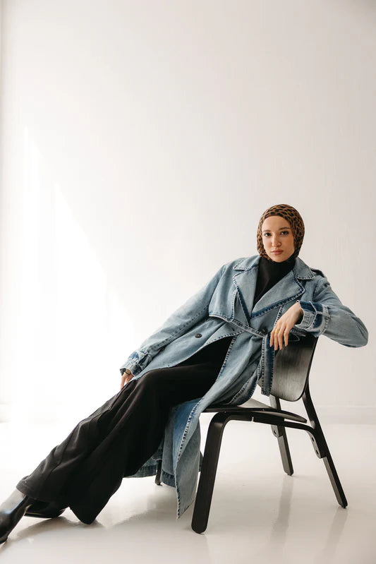 Allure trench coat - Peach and mint