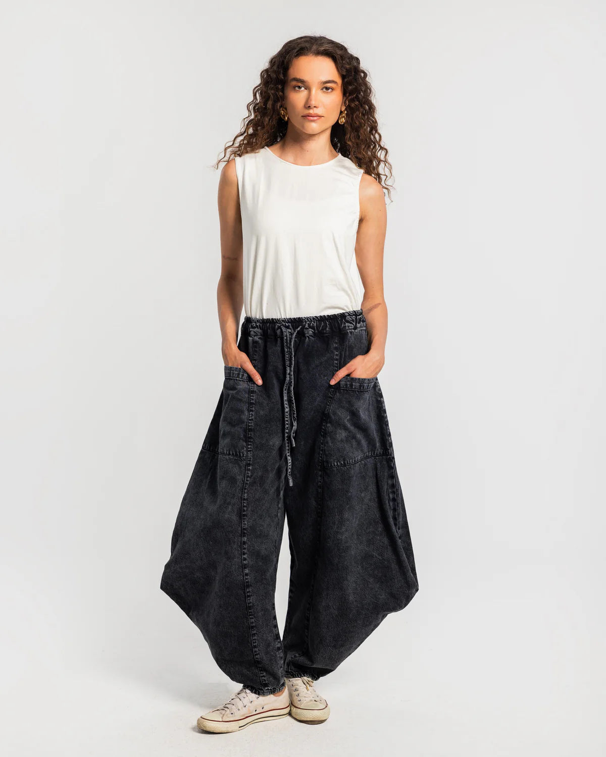 Parachute denim Pants - Theyab