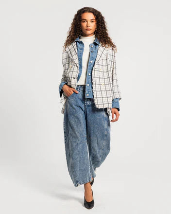 Tweed Denim Blazer - Theyab