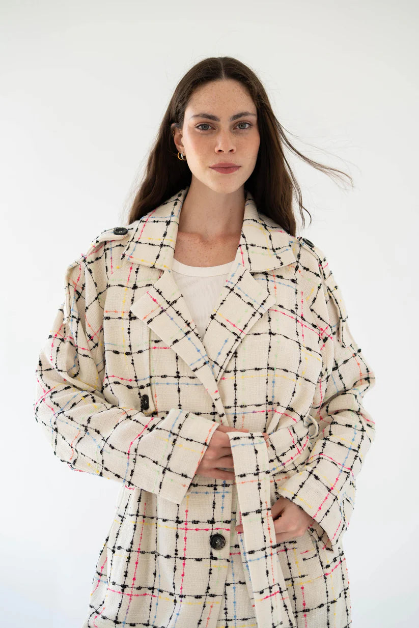 Cozy Check Coat Women-Traumen